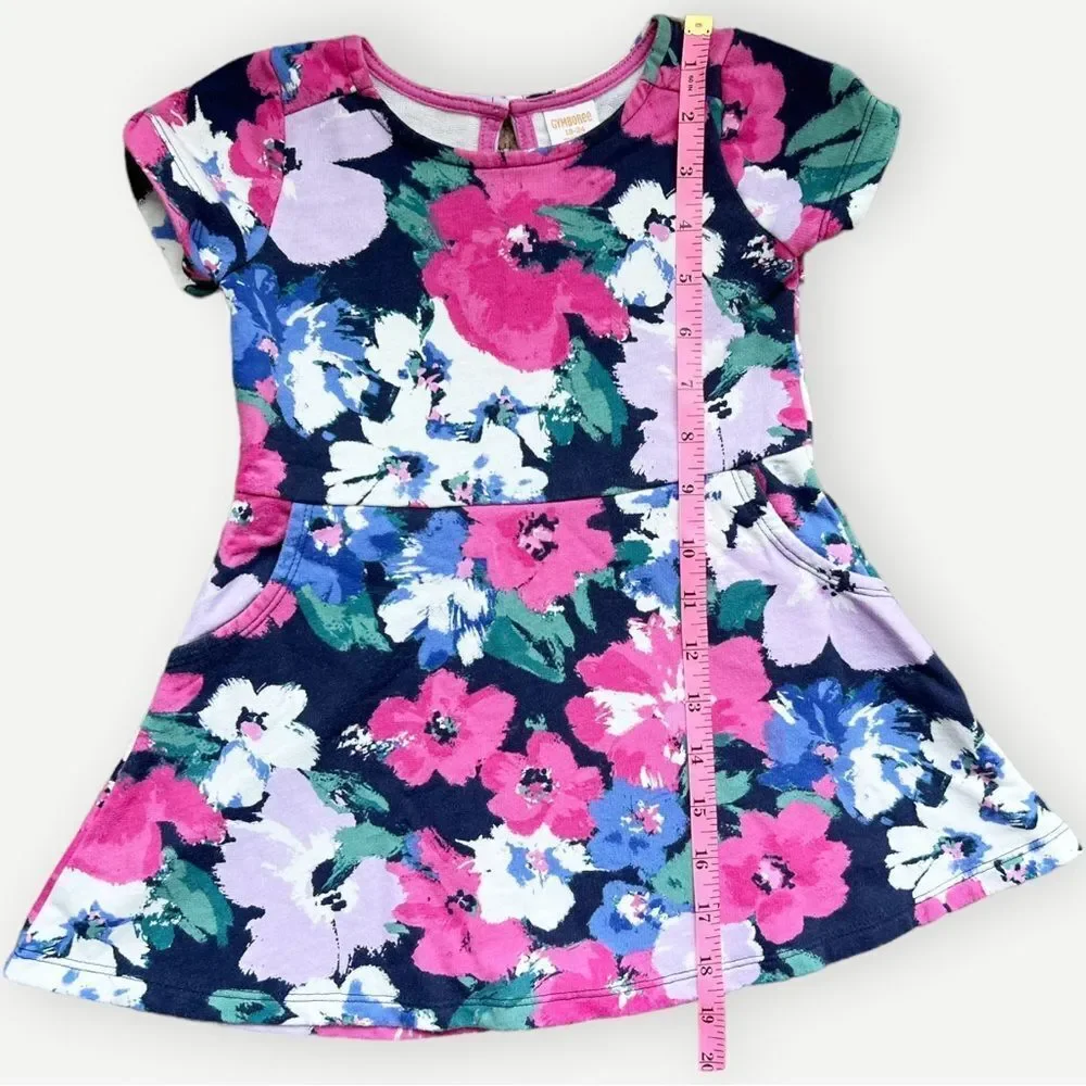 Gymboree Baby Girl Toddler Kids Short Sleeve Floral Print Dress. 18-24 Months.